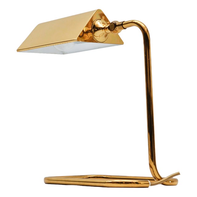 Mid-Century Modern Adjustable Brass Table Lamp by Florian Schulz, Germany, 1960s For Sale