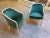 Pair of Fully Restored Ward Bennett Solid Ash Wood Frame Chairs – Cerused Ash With Moss Green Velvet Upholstery For Sale - Image 9 of 12