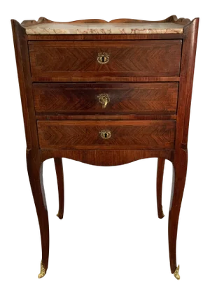 French Marble Top Three Drawer Stand