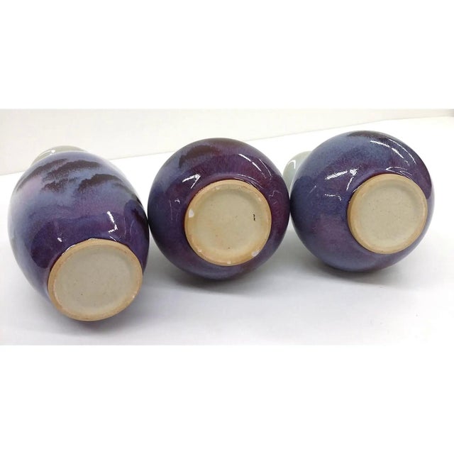 Chinese Jun Style Fine Porcelain Vases - Set of 3 For Sale - Image 11 of 11