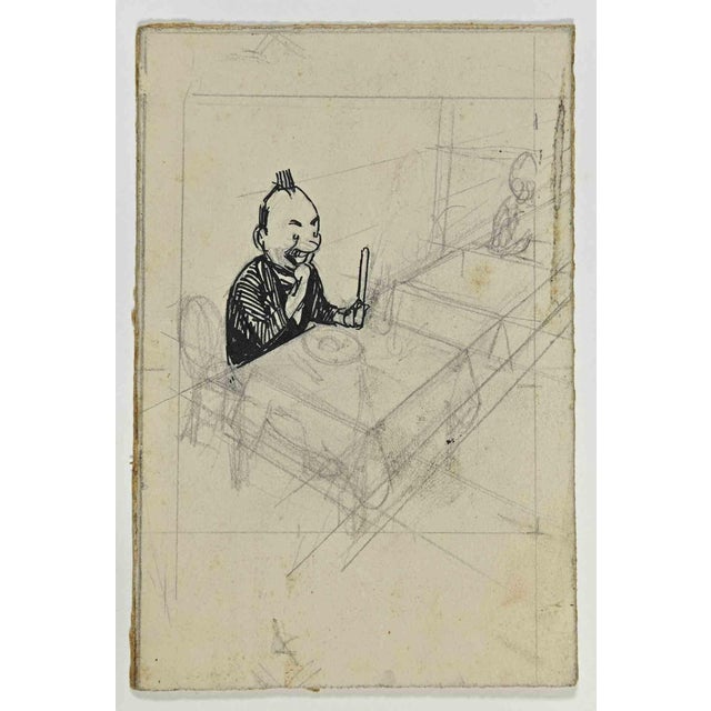 Gabriele Galantara, The Hunger, Drawing, Early 20th Century For Sale