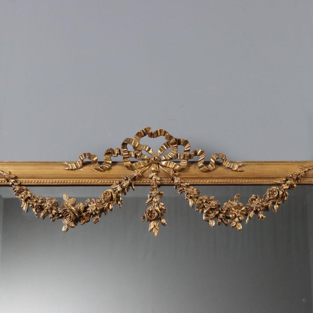 Freestanding Mirror in Gold-Plated Wood For Sale - Image 5 of 11