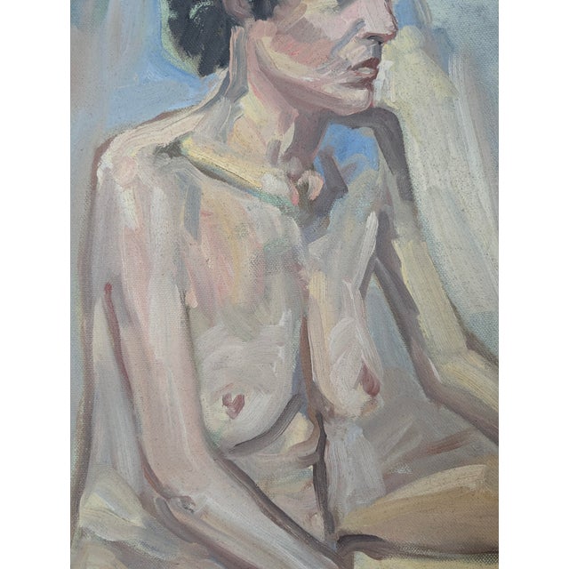 Vintage Original Impressionist Nude Painting on Canvas For Sale - Image 9 of 14