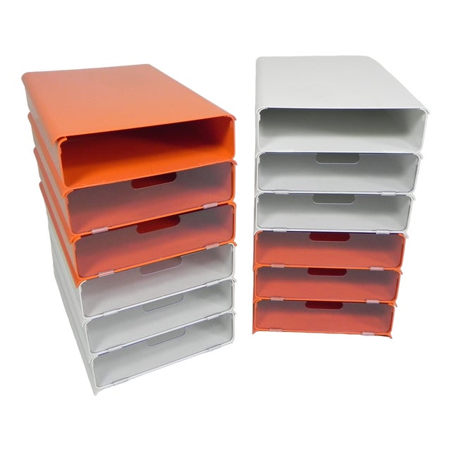 Letter Trays by Giugiaro for Lavatelli, 1970s, Set of 12 For Sale