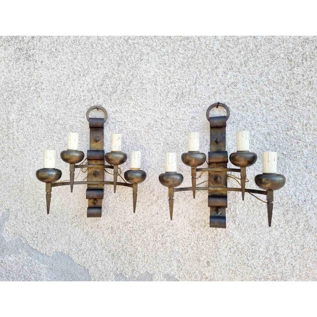 Brutalist Wall Lamps, Italy, 1960s, Set of 2 For Sale - Image 12 of 12