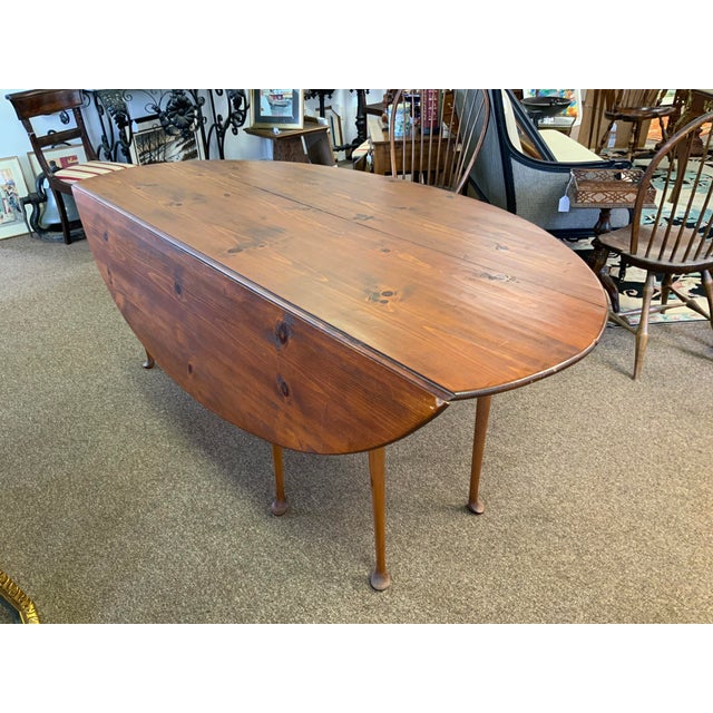 Wood 20th Century Harvest Table Reproduction of Antique For Sale - Image 7 of 9