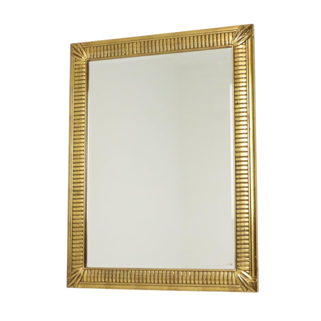 Mid-Century Modern Hollywood Regency Bevelled Gold Mirror from Deknudt, 1970s For Sale - Image 3 of 18