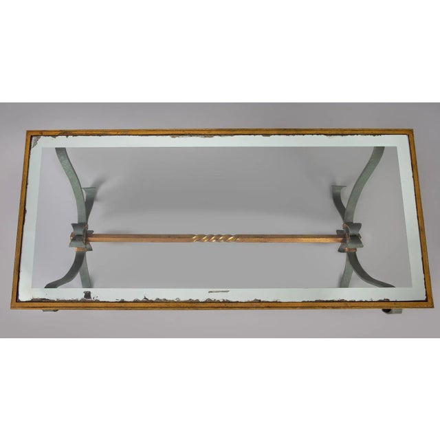 1930s French Vintage Iron and Glass Coffee Table For Sale - Image 5 of 10