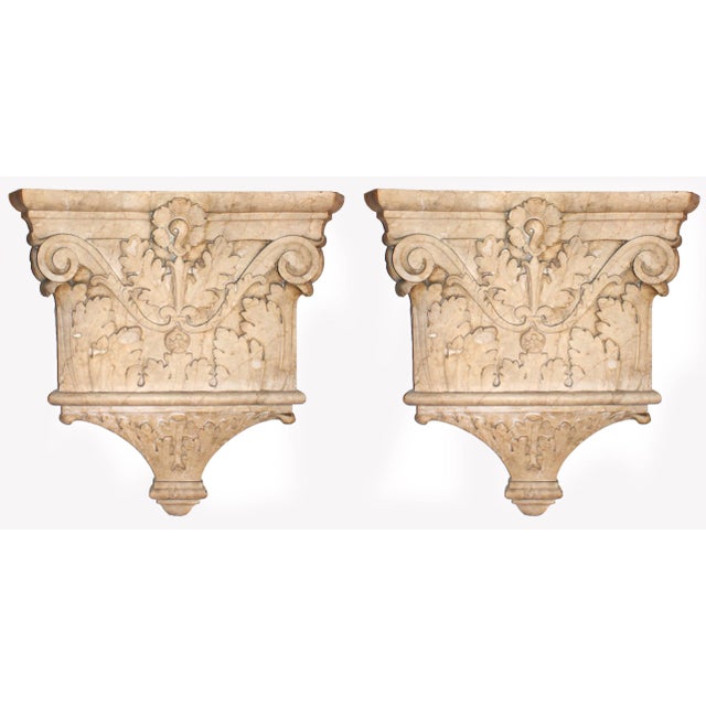 Early 20th Century Column Capitals Carved Marble - A Pair For Sale - Image 5 of 5