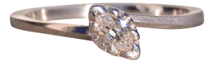 The Brisbane River: Vintage Marquise Natural Diamond Ring in White Gold