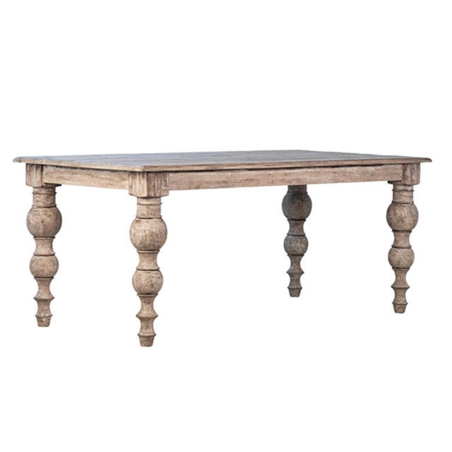 Salvaged Pine Ball Leg Dining Table 71" Chairish