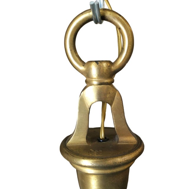 1990s 1990s English Georgian Style Heavy Brass 5 Arm Electric Chandelier For Sale - Image 5 of 8