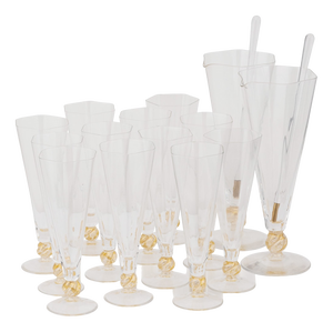 20th Century Italian Carafes & 12 Glasses by Italo Varisco, Venice, Set of 14