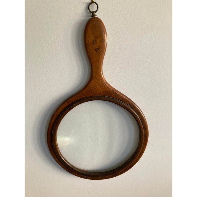 Large Antique Mahogany Magnifying Glass For Sale - Image 3 of 11