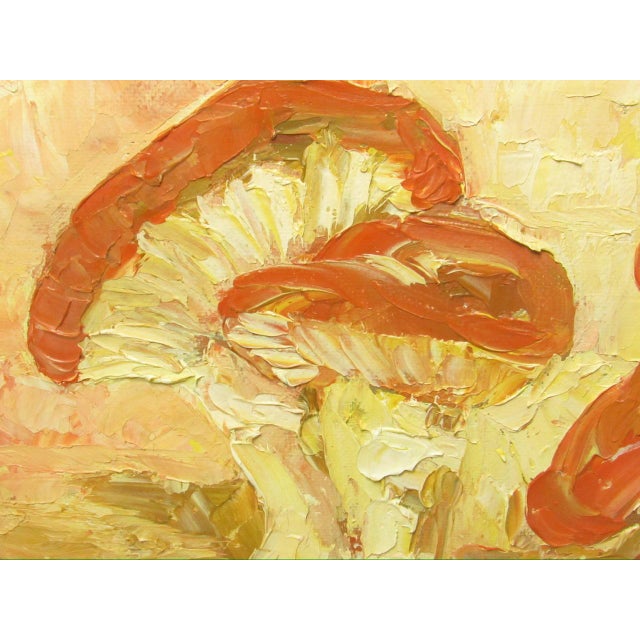 Wood Vintage English Oil on Board Painting of Mushrooms For Sale - Image 7 of 14