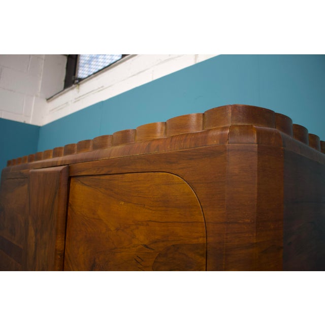 Brown Art Deco Burr Walnut Wardrobe, 1930s For Sale - Image 8 of 14