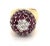 Contemporary Diamond Ruby 18k Two Tone Gold Large Dome Ring Size 8 For Sale - Image 3 of 7
