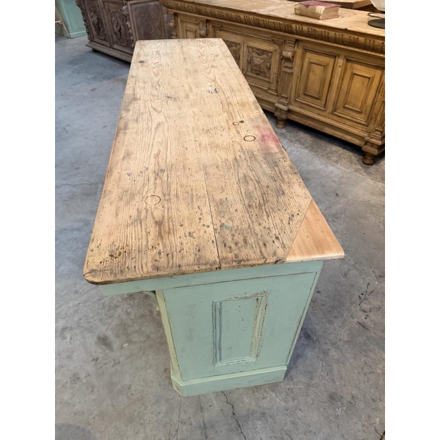 Early 20th Century Green Wooden Counter For Sale - Image 10 of 14