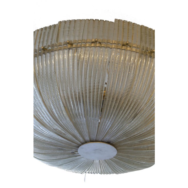 Paolo Venini Mid-20th Century Mid Century Modern Murano Glass Circular Flush Mount Luminary by Paolo Venini, Italy For Sale - Image 4 of 9