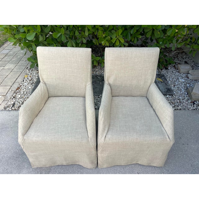 Artistica Lexington Artistica Fiona Slipcovered Upholstered Arm Chairs – Pair For Sale - Image 4 of 10
