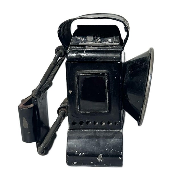 Victorian Antique British Powell Hanmer Meteor Red Jewel Bicycle Lamp Birmingham England For Sale - Image 3 of 9