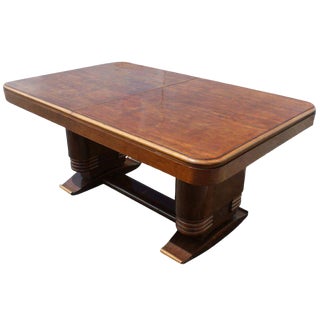 French Art Deco Wooden Dining Table For Sale