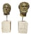 Italian Artist, Pair of L Bronze Roman Emperor Heads on Marble Pedestals, 1950, Bronze For Sale