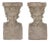 Antique Pedestals • Cast Stone Figural Bust and Foliate Design - A Pair For Sale