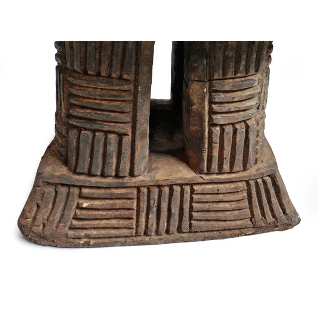 Wood Vintage Bamileke Pedestal Stool For Sale - Image 7 of 8
