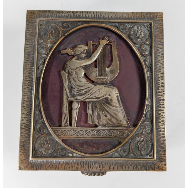 Oscar Bach 20th Century Gun Metal Gray Art Deco Bronze Dresser Box by Oscar Bach For Sale - Image 4 of 13