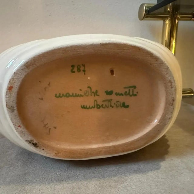 1930s Art Deco Orange and White Ceramic Rosolio Set by Rometti Umbertide For Sale - Image 9 of 11