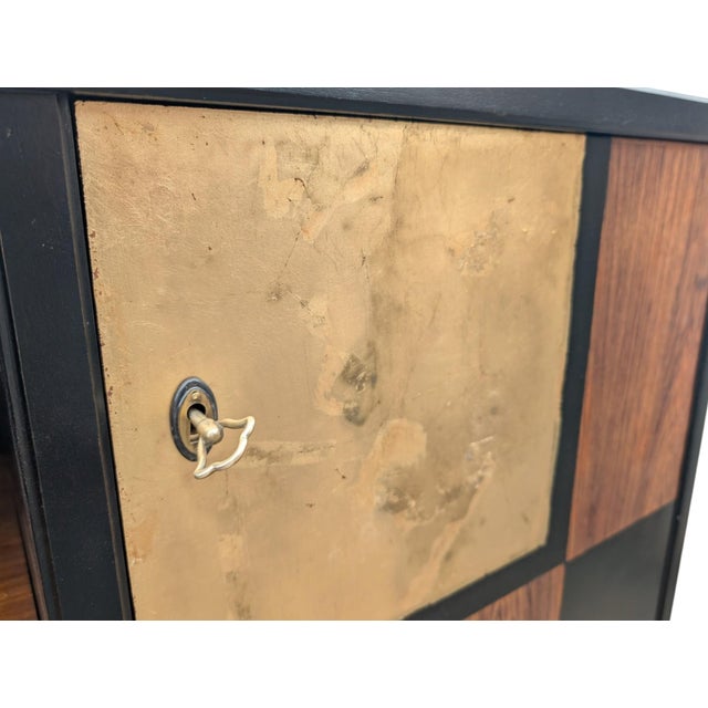 Wood Vintage Sideboard with Gold Leaf Details, Italy, 1960s For Sale - Image 7 of 12