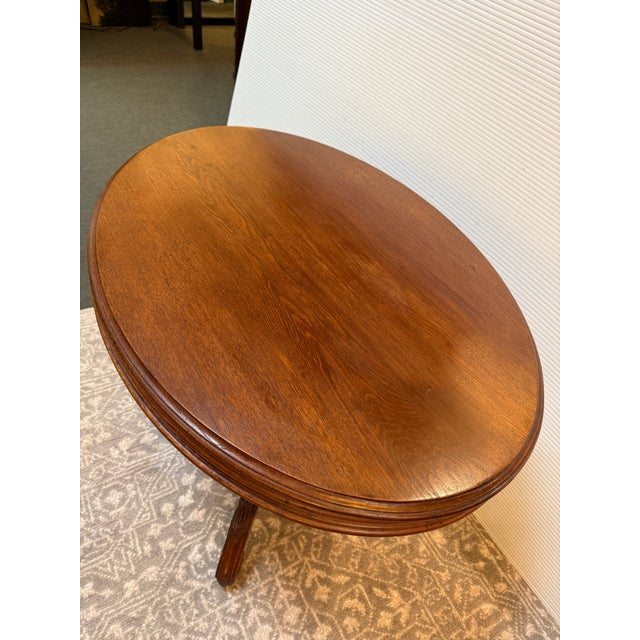 Victorian Antique Victorian Oval Parlor/Center Table For Sale - Image 3 of 12