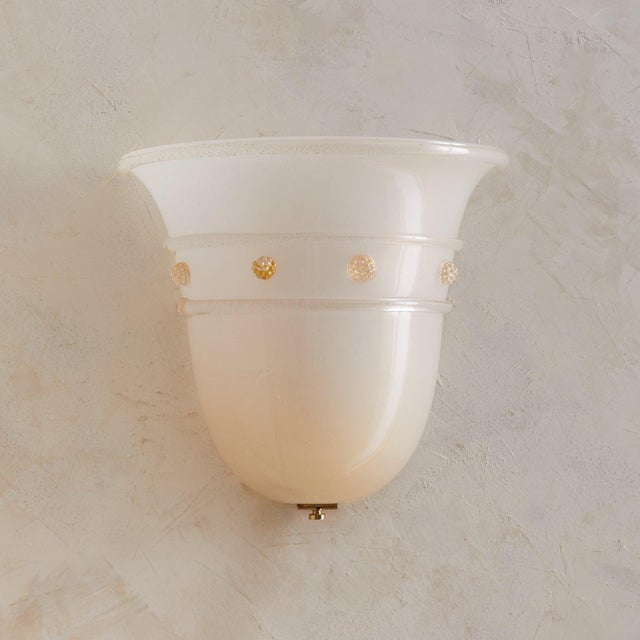 Metal 1980s Modern Barovier & Toso 'Empire' Murano Glass Sconce - a Pair For Sale - Image 7 of 11