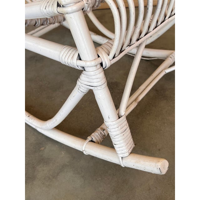 Midcentury White Bamboo Rocking Chairs in the Style of Franco Albini, Italy For Sale - Image 13 of 18