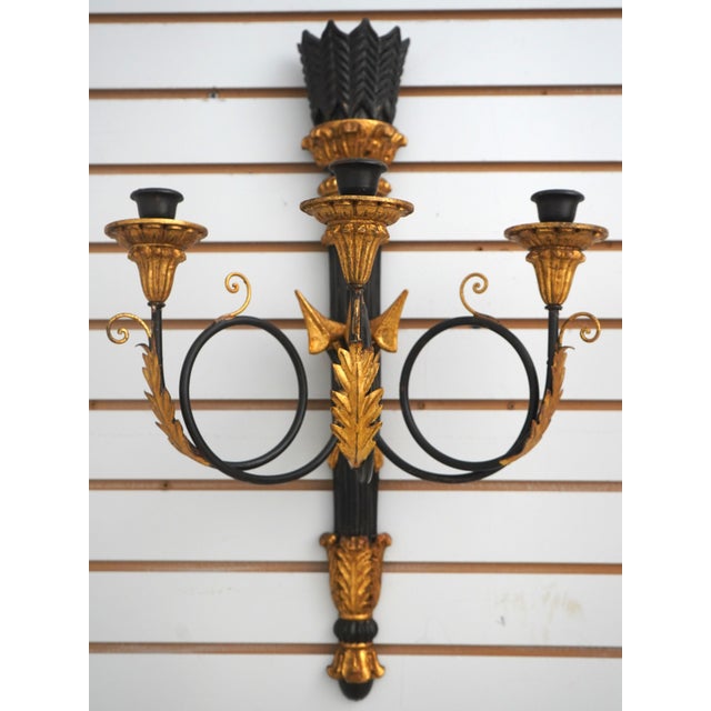 Neoclassical Pair Florentine Italian Neoclassical Candelabras For Sale - Image 3 of 11