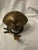 Art Nouveau Antique Art Nouveau Solid Brass Clam Shell Desktop Inkwell in Twig Base For Sale - Image 3 of 3