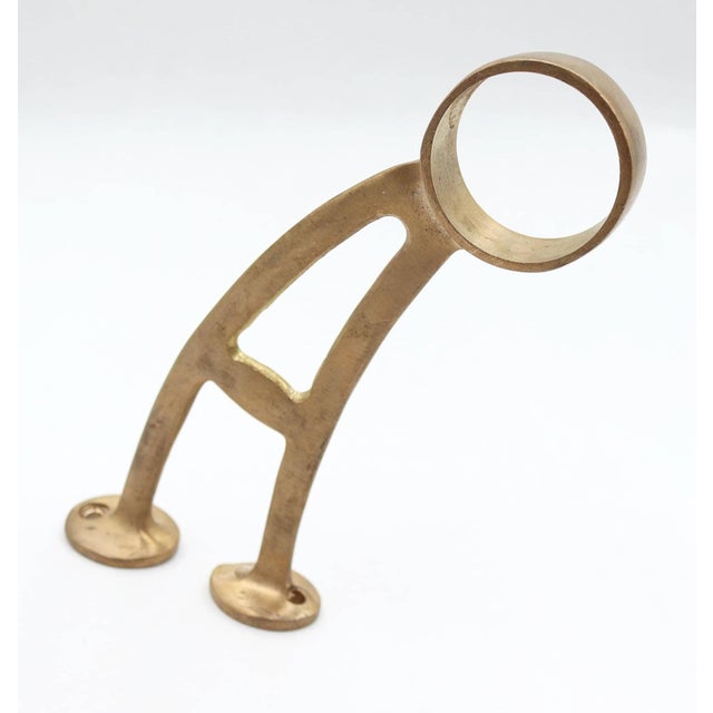 Traditional Pair of Reclaimed Brass Bar Mount Brackets For Sale - Image 3 of 4