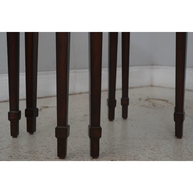 Wood Maitland Smith Oval Pair of Nesting Tables For Sale - Image 7 of 14