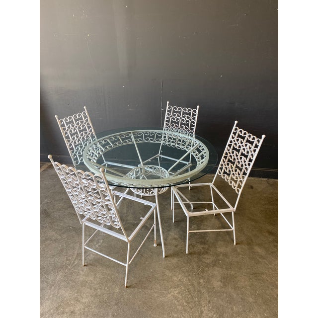 Mid Century Modern Arthur Umanoff Iron Patio Table & 4 Chairs Chairish
