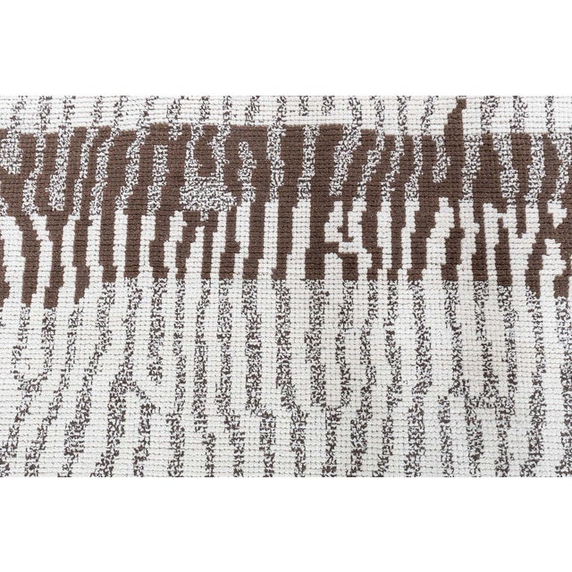 Tribal "Timberline" Modern Abstract Linear Striation Ivory With Charcoal Rug For Sale - Image 3 of 9