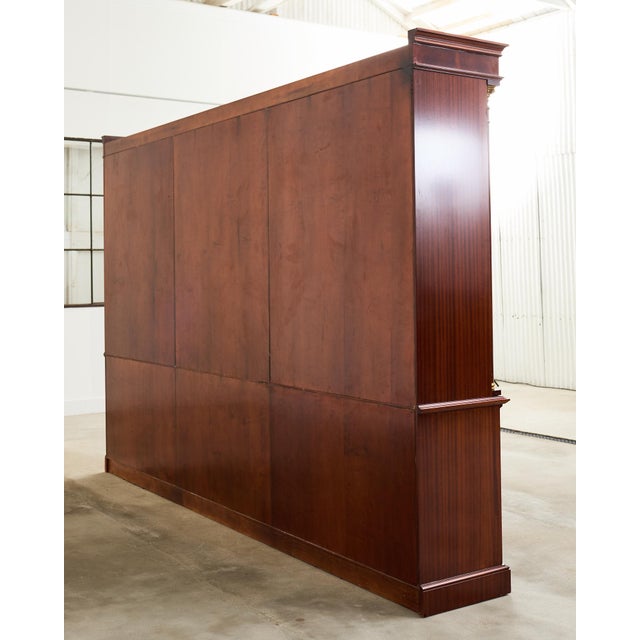 Grand Regency Style Bronze Mounted Mahogany Library Bookcase For Sale - Image 12 of 12