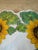 Ceramic Vintage 13.5” Italian Sunflower Incised, Glazed Handpainted Terracotta Platter For Sale - Image 7 of 16
