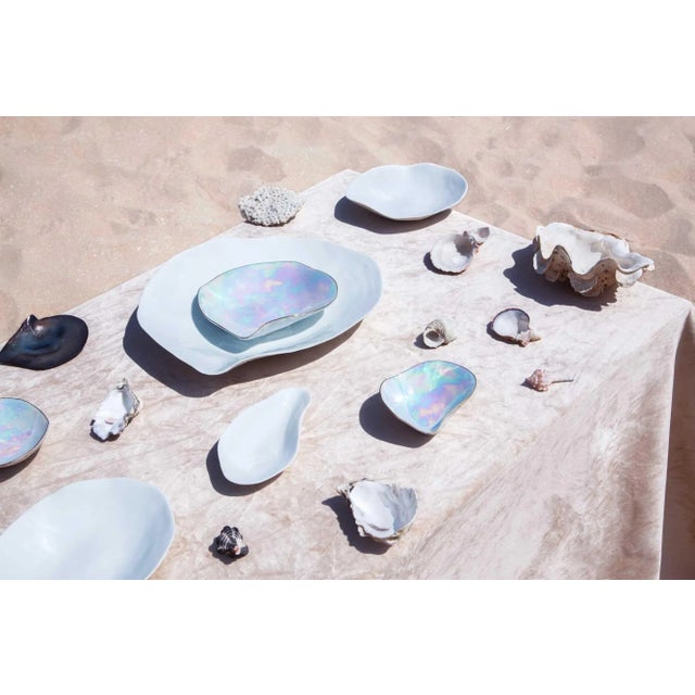 Contemporary Indulge Nº2 Handmade Bowls in Iridescent Porcelain with 24-Carat Golden Rim by Sarah-Linda Forrer, Set of 2 For Sale - Image 3 of 6