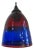 Small Murano Glass Hanging Lamp in Blue Red, 1990s For Sale