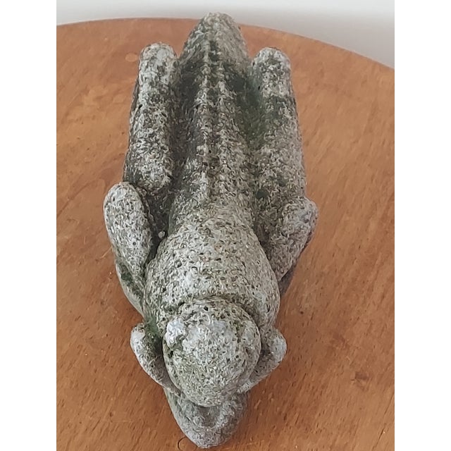 Rare Vintage Hand Carved Stone Garden Sculpture of Aztec Grasshopper For Sale In Chicago - Image 6 of 12
