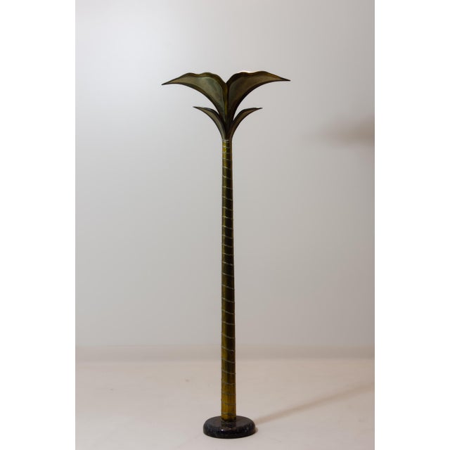 Hollywood Regency Brass Palm Floor Lamp from Henri Fernandez, 1970s For Sale - Image 3 of 10