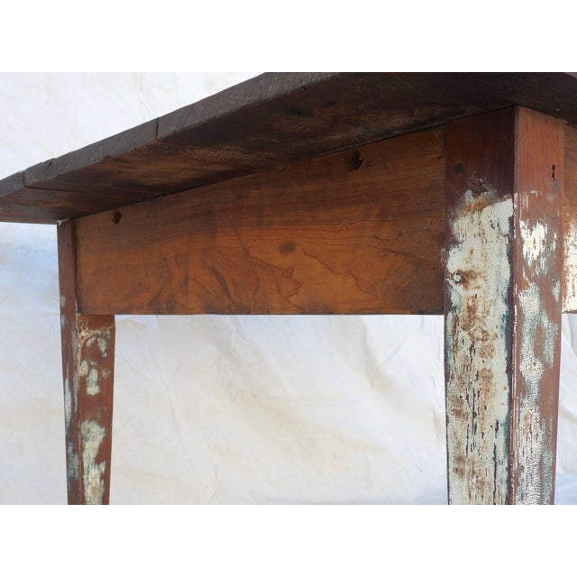 1900 - 1909 Early 20th Century Primitive Walnut Farm Table For Sale - Image 5 of 13