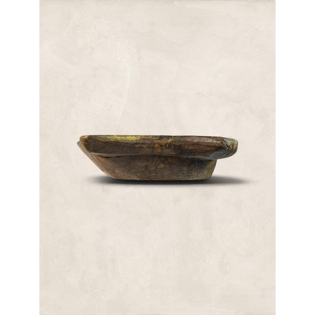 Antique English Hand-Hewn Oak Dough Bowl Trencher For Sale - Image 4 of 11