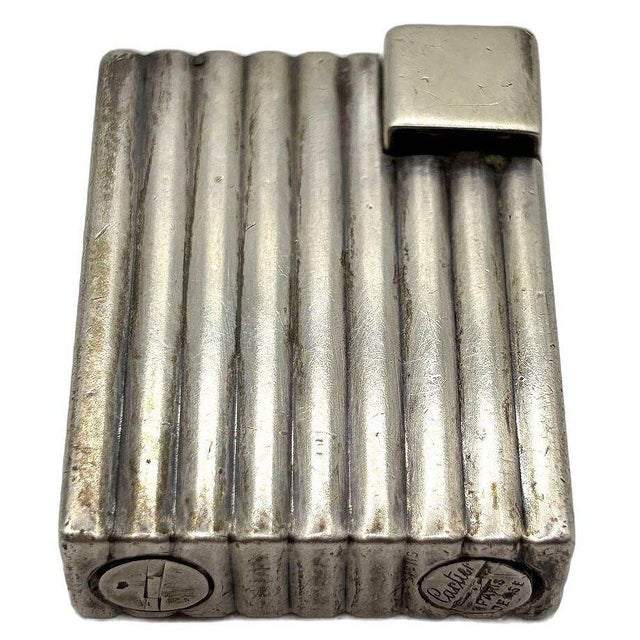 1930s Art Deco Sterling Silver Petrol Lift Lighter by Cartier Paris Derose For Sale In Los Angeles - Image 6 of 8